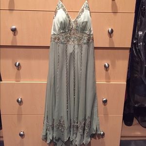 Sue Wong beaded silk halter dress